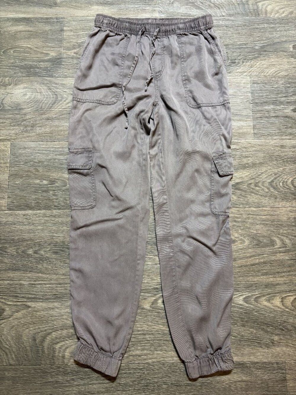 C&C California Cargo Jogger Pants Small Gray Drawstring Lightweight Travel